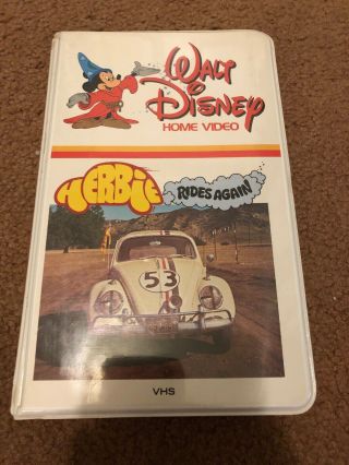 Disney - Herbie Rides Again (42vs) Vhs (white Clam Shell) Rare