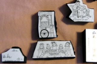 TOWN SCENE RARE SUMMERTIME STAMPIN UP RUBBER STAMPS GAZEBO PARK HOT AIR BALOON 5
