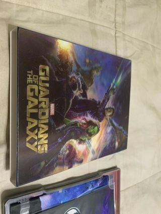 Guardians of the Galaxy Blu Ray 3D W/ Rare Holographic Slip Cover 3