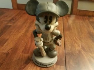Walt Disney World Mickey Mouse Baseball Player With Bat Bobble Head Rare