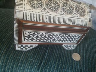 Antique micro mosaic SHI NYwood box RARE FROM INDIA vintage PEARL inlaid 2