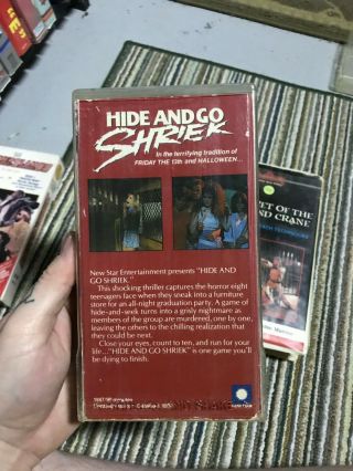HIDE AND GO SHRIEK HORROR SOV SLASHER BIG BOX SLIP RARE OOP VHS 4
