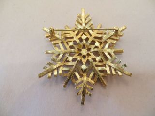 Rare Vintage Trifari Gold Tone Snowflake Pin brooch 4