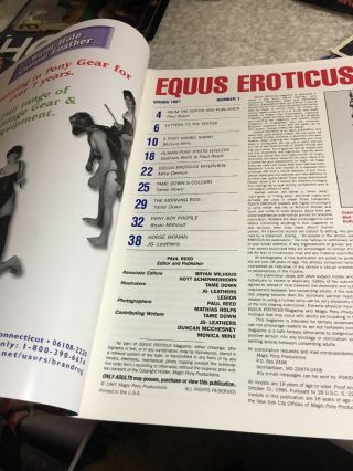 1997 Equus Eroticus Premiere First Issue Rare World Of Pony Girls & Boys Adults 7