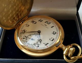 Jaquet Droz Vintage Extremely Rare H/wind 17 Jewels Mens Pocket Watch