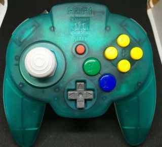N64 Hori (two Tone) Aqua Green - Blue & White Controller Usa Seller Rare Color