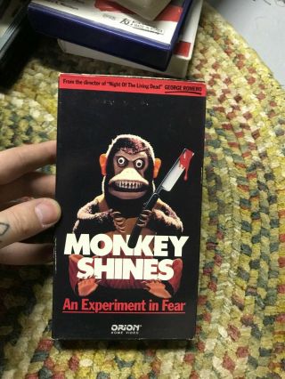 Monkey Shines Horror Sov Slasher Big Box Slip Rare Oop Vhs