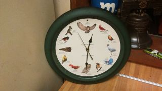 Rare Collectible Singing Bird Wall Clock,  13 ",  Vg