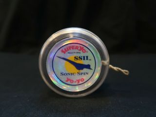 Vintage Superyo - Sonic Spin Yo - Yo Rare Clear Acrylic Pro Ball Bearing Design