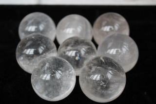 8 Rare Natural Transparent Clear Quartz Crystal Sphere Ball Healing B13 948g