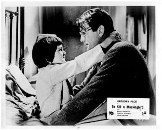 To Kill A Mockingbird Lobby Card Gregory Peck Hugging Mary Badham Rare