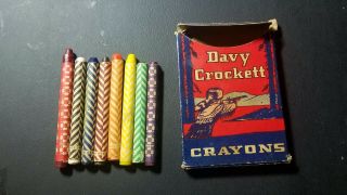 VINTAGE DAVY CROCKETT Crayon Box RARE with Crayons 3