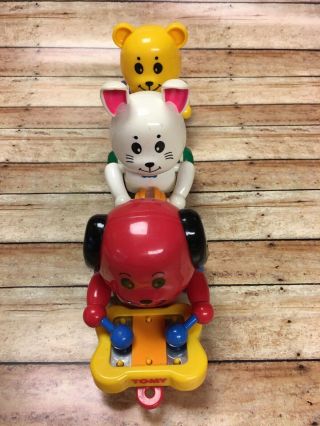 RARE VINTAGE 1996 BABY EINSTEIN ANIMAL MARCHING BAND PULL - ALONG TOY BY TOMY 2