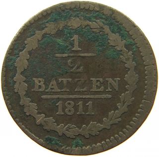 Switzerland 1/2 Batzen 1811 Uri Rare T70 841