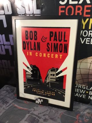 Bob Dylan & Paul Simon In Concert Mansfield Ma Framed Rare Poster Print