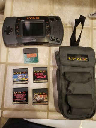 Atari Lynx 2 Ii System,  Ultra Rare Games Off Road Green Double Dragon