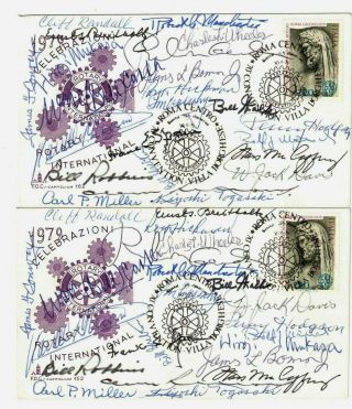 Rare Rotary Club Fdc Signed By International Presidents See Scan For Attendees