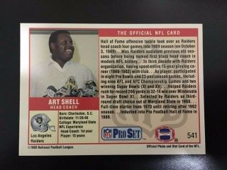 Art Shell Rare 1989 Pro Set Back W/ Test Strip Front Error Card A2315