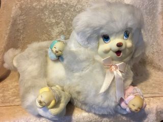 Vintage Rare Dandee Puppy Surprise White Dog With 3 Puppies