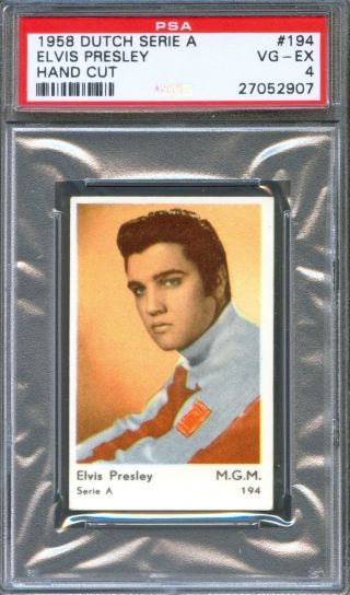 1958 Dutch Gum Card Serie A 194 Elvis Presley Portrait To Chest Psa 4 Rare