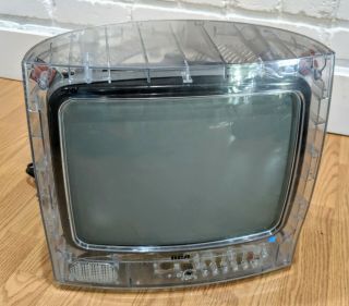 Rare Rca 13” Tv Clear See Through Television Prison Inmate Tv -