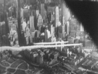 RARE 1930s 16mm FILM FLYING OVER cities of YORK,  PARIS,  CHICAGO MOVIE 2