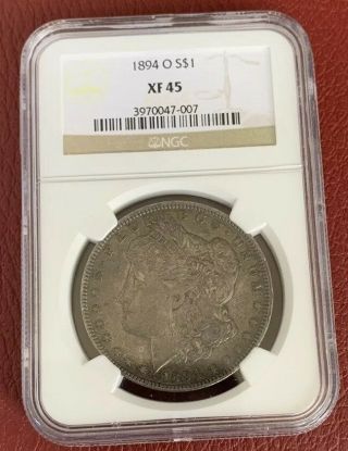 1894 - O Morgan Silver Dollar $1 Coin Rare Key Date Ngc Xf45