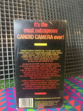 CANDID CAMERA Volume 3 - VHS•Vestron Video•Sex Comedy•RARE•Allen Funt• 2