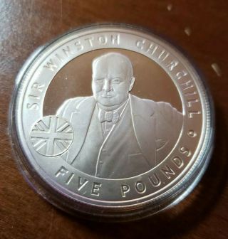 Very Rare 2006 Baliwick Of Jersey Winston Churchill Proof.  925 Silver Coin