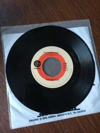 Rare Mexican Pressing The Beatles E.  Rigby Yellow Sub 45