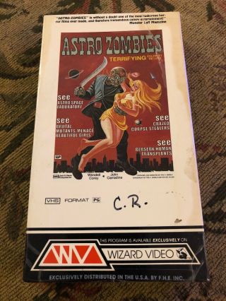 Astro Zombies Wizard Video Rare Full Flap Box Vhs Ted Mikels Tura Satana