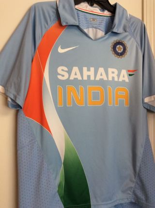 India Nike Cricket Sahara 2011 World Cup Winners Rare Authentic Jersey Size L 5