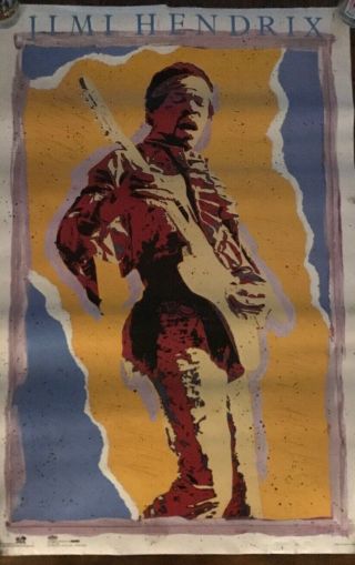 Rare Vtg 1986 The Estate Of Jimi Hendrix Classic Guitar Rock Legend Poster