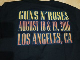 Rare Guns N Roses Dodger Stadium 8/18/16 Tour Concert T - Shirt Mens Sz Large