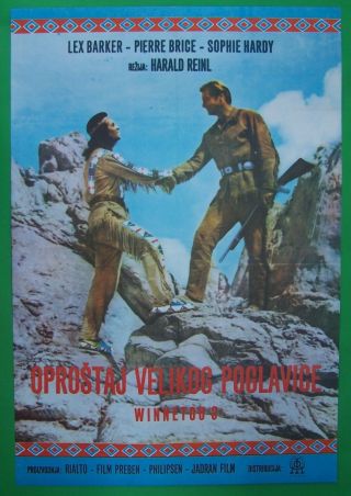 Winnetou 3.  Teil - Lex Barker/pierre Brice - Rare Yugoslav Movie Poster 1978