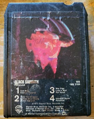 Black Sabbath " Paranoid " 8 Track Tape Classic Hard Rock.  Rare