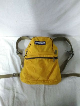 Vintage 60s/70s Jansport Yellow Hiking Backpack Belt Strap Buckles Rare