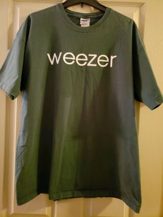 Rare Vintage Weezer (1994) Rock Music Concert T - Shirt Green Size Xlarge