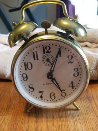Rare Retro Westclox Twin Bell Wind Up Alarm Clock Made In Brazil Vintage?