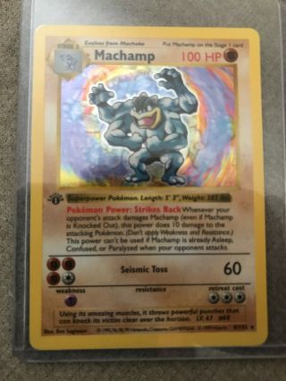 Pokemon Machamp - 8/102 - Holo 1st Edition (shadowless)