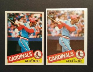 1985 Topps Mini Willie McGee Rare Test Set,  Only 100 Produced O - Pee - Chee Back 3
