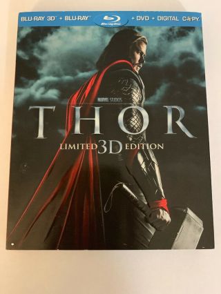 Thor Limited Edition Blu - Ray W/rare Slipcover 3d & Dvd
