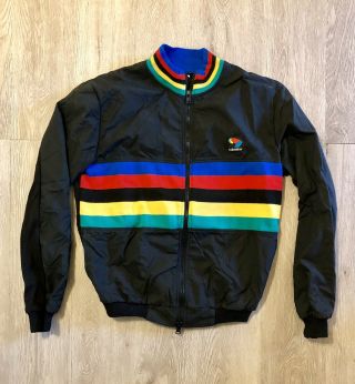 Bellwether Cycling Jacket 80s Vintage Unisex Med Back Zipped Pockets Rare