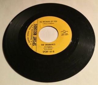 The Dramatics 45 All Because Of You Sport Rare Northern Soul