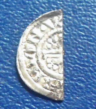 Rare Silver Nd 1199 - 1216 Medieval England King John Cut 1/2 Penny London Wb 19