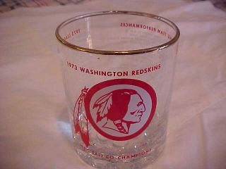 Rare 1973 Washington Redskins Nfc Champions Schedule Whiskey Glass Football Old