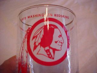 RARE 1973 WASHINGTON REDSKINS NFC CHAMPIONS SCHEDULE WHISKEY GLASS FOOTBALL OLD 2