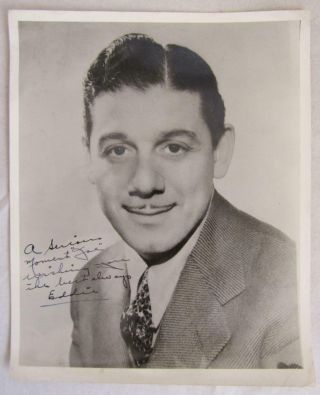 1930s Eddie Duchin Signed Photo To Curly Joe Derita Three Stooges Rare