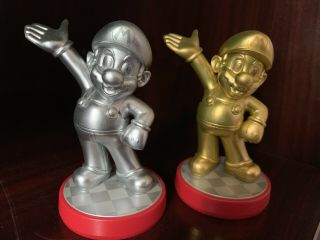 Rare Nintendo Gold Mario And Silver Mario Amiibo