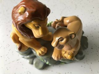 Rare Vintage Disney Schmid The Lion King Music Box Simba Nala Ceramic Porcelain
